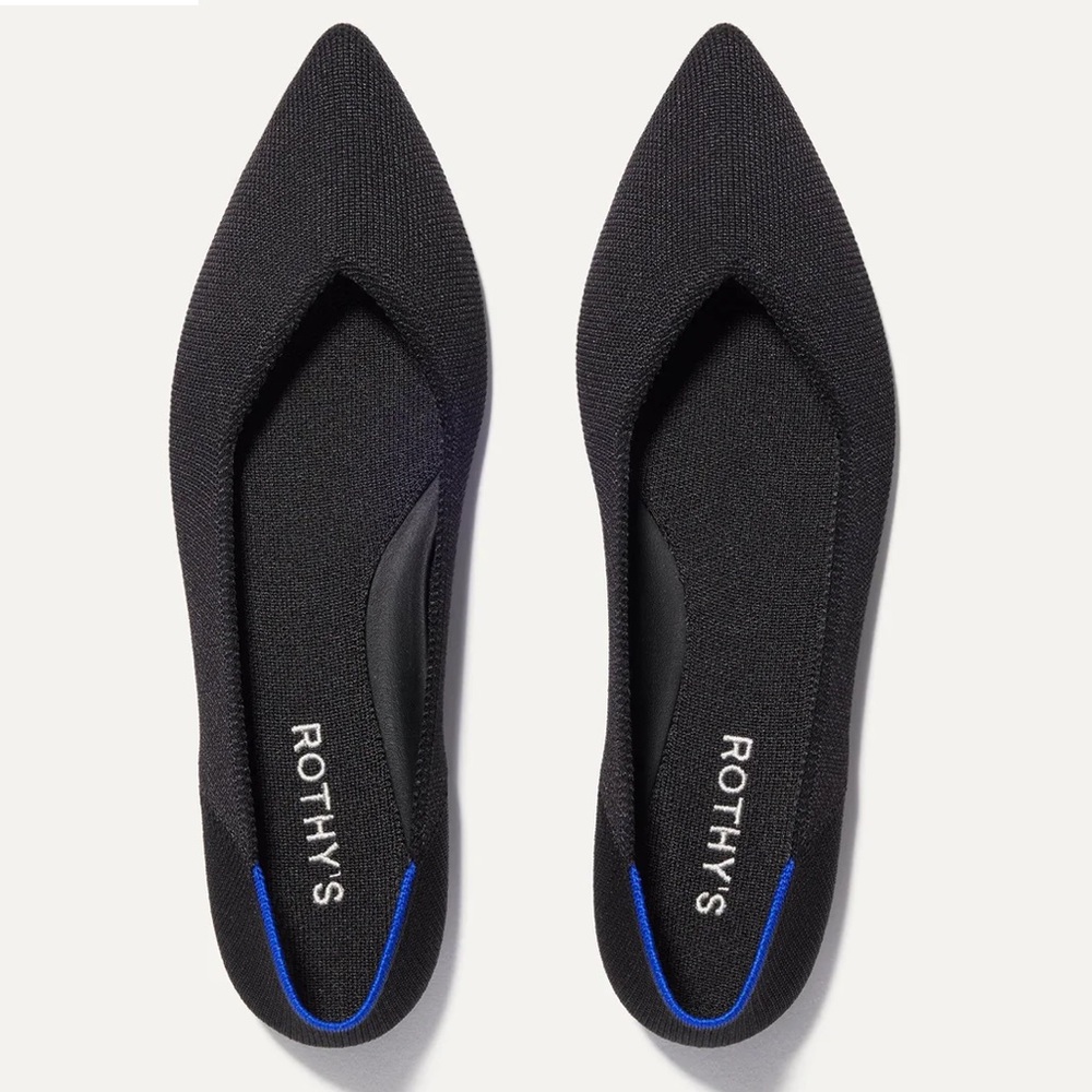 Black Rothy The Point II Slip-On Washable Flats